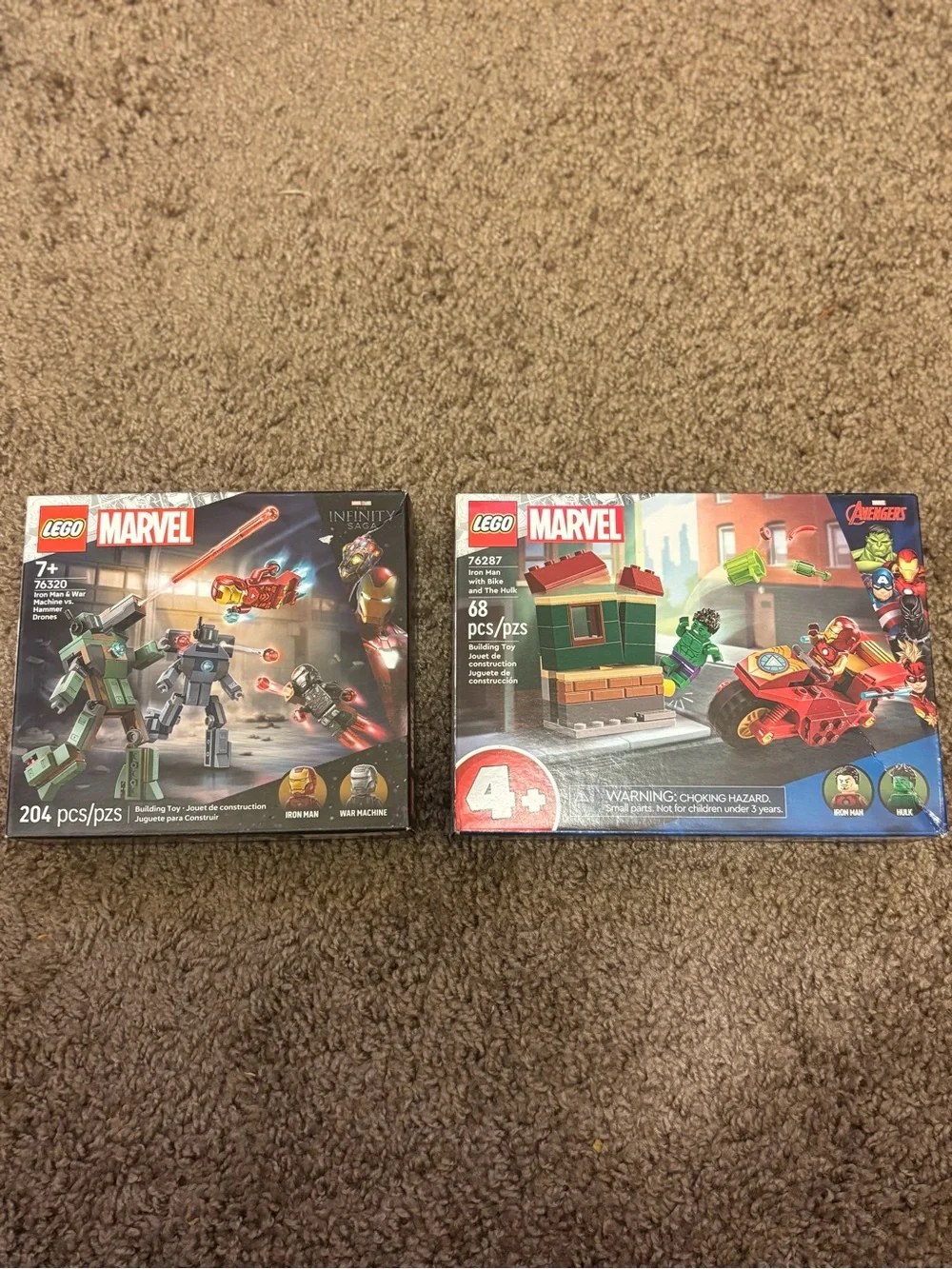 Iron Man & War Machine 76320 Iron Man with Bike and Hulk 76287 LOT OF 2 FOR 25$🆒